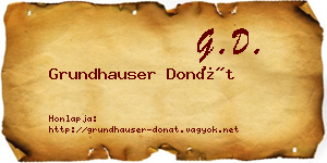 Grundhauser Donát névjegykártya